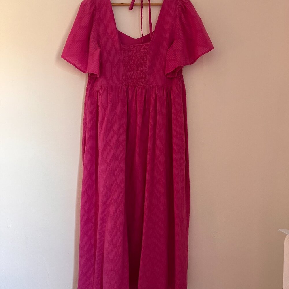 Seraphine Fuchsia Pink Cotton Broderie Maternity & Nursing Dress - Picture 8 of 11